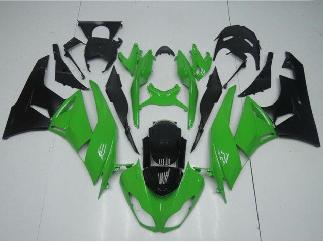 2009-2012 Kawasaki ZX6R Motorcycle Fairing Kits - Green Glossy Black UK