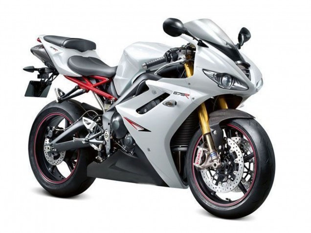 2009-2012 Triumph Daytona 675 Triple Motorcycle Fairings - Pearl White Black UK