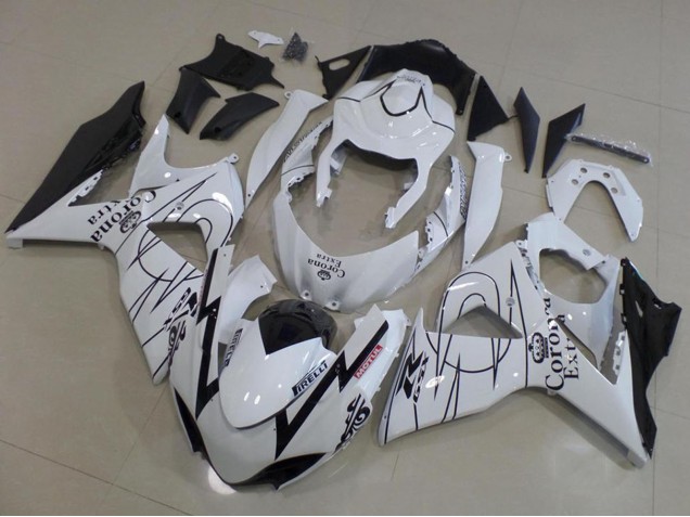 2009-2016 Suzuki GSXR 1000 Motorcycle Fairings - White Black Corona Racing UK