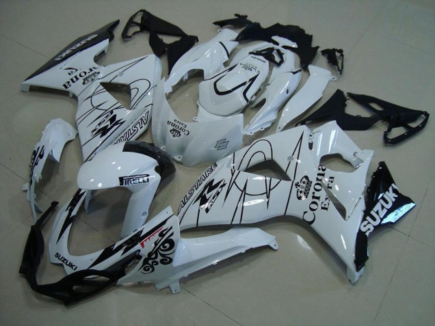 2009-2016 Suzuki GSXR 1000 Motorcycle Fairings - White Black Corona UK