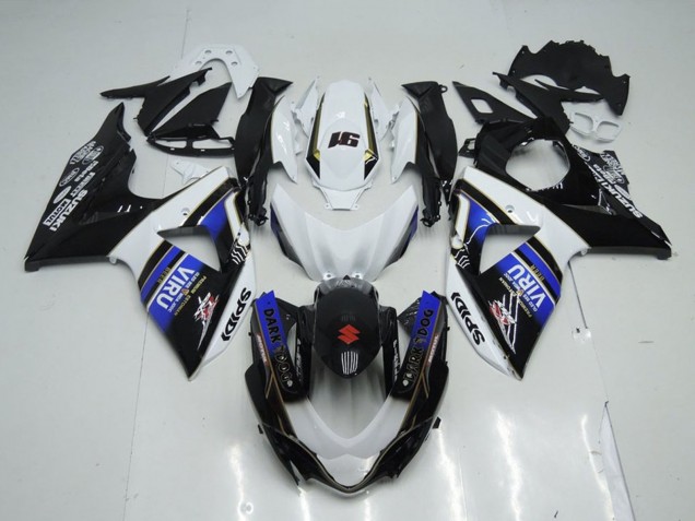 2009-2016 Suzuki GSXR 1000 Motorcycle Fairings - White Blue Black Viru UK