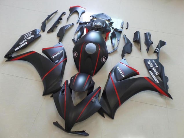 2012-2016 Honda CBR1000RR Motorcycle Fairings - Matte Black Red Stripe UK