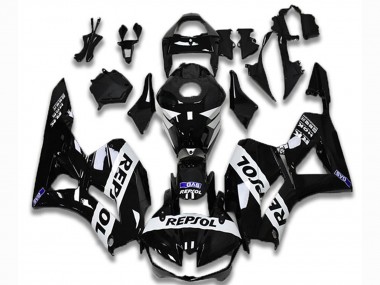 2013-2023 Honda CBR600RR Motorcycle Fairings - Glossy Black White Repsol UK