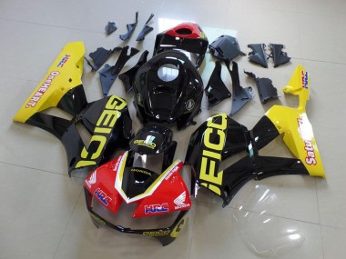 2013-2023 Honda CBR600RR Motorcycle Fairings - Yellow Red Glossy Black Geico UK