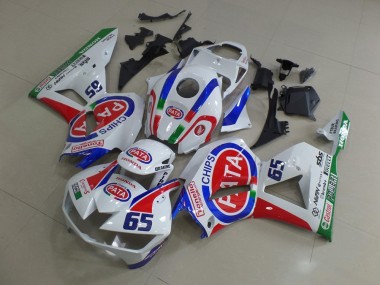 2013-2023 Honda CBR600RR Motorcycle Fairings - White Red Blue Pata 65 UK