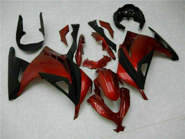 2013-2024 Kawasaki Ninja 300 EX300R Motorcycle Fairings - Red Black UK