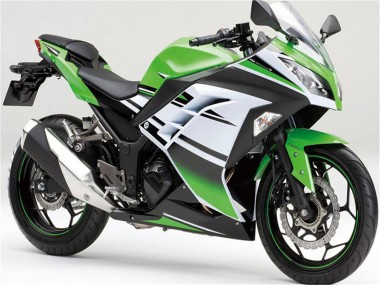 2013-2024 Kawasaki Ninja 300 EX300R Motorcycle Fairings - Green White Black Stripe UK