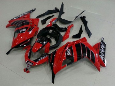2013-2018 Kawasaki ZX300R Motorcycle Fairings - Red Black Air Force UK