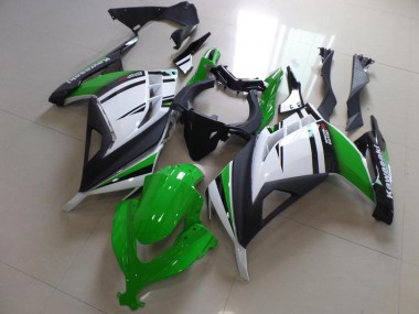 2013-2018 Kawasaki ZX300R Motorcycle Fairings - White Green Matte Black UK