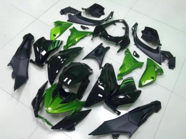 2013-2018 Kawasaki Z800 Motorcycle Fairing - Green Glossy Black UK