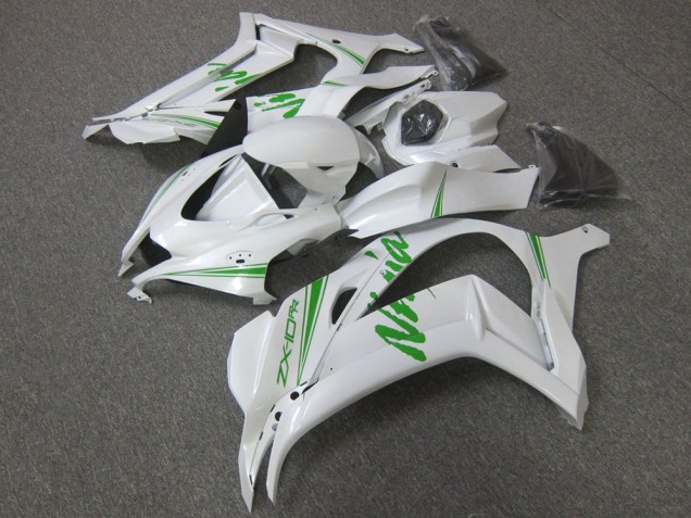 2016-2020 Kawasaki ZX10R Motorcycle Fairing - Pearl White Green UK
