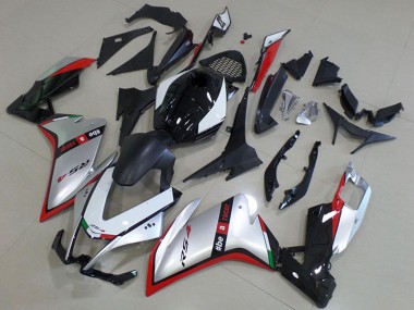 2012-2018 Aprilia RS4 50 125 Motorcycle Fairing - Silver Red Glossy Black UK