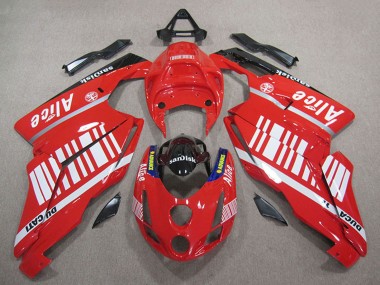 2005-2006 Ducati 749 999 Motorcycle Fairings - Red White Glossy Black Alice Sandisk UK