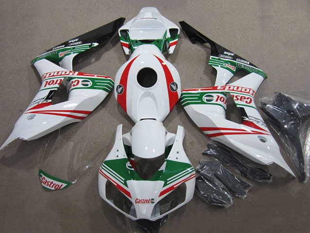2006-2007 Honda CBR1000RR Motorcycle Fairings - White Red Green Glossy Black Castrol UK