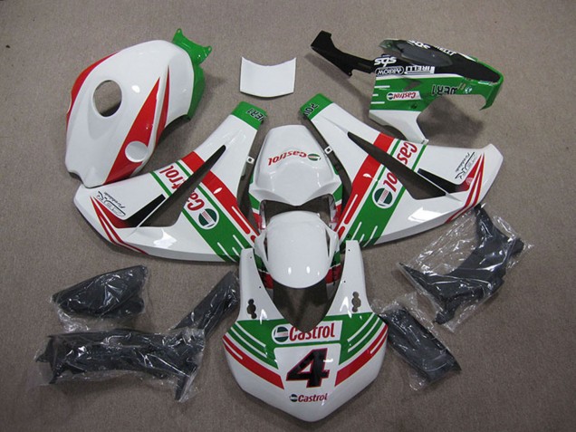 2008-2011 Honda CBR1000RR Motorcycle Fairings - White Red Green Castrol 4 UK