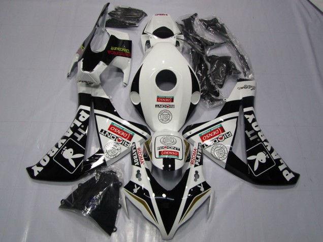 2008-2011 Honda CBR1000RR Motorcycle Fairings - White Glossy Black DENSO Playboy UK