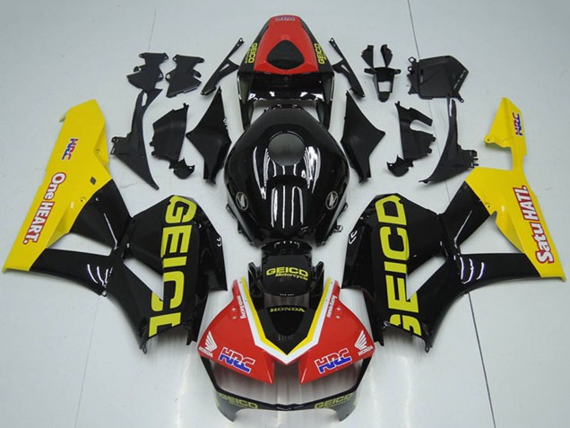 2012-2016 Honda CBR1000RR Motorcycle Fairings - Red Yellow Glossy Black HRC One Heart GEICO UK