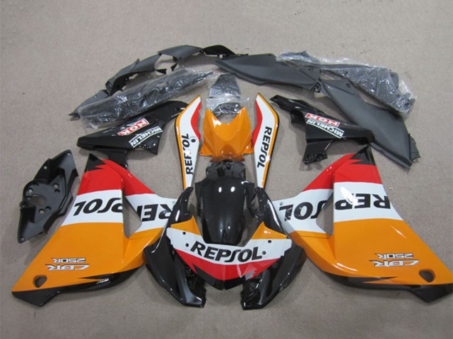 2011-2016 Honda CBR125R Motorcycle Fairings - Orange White Red Glossy Black Repsol UK