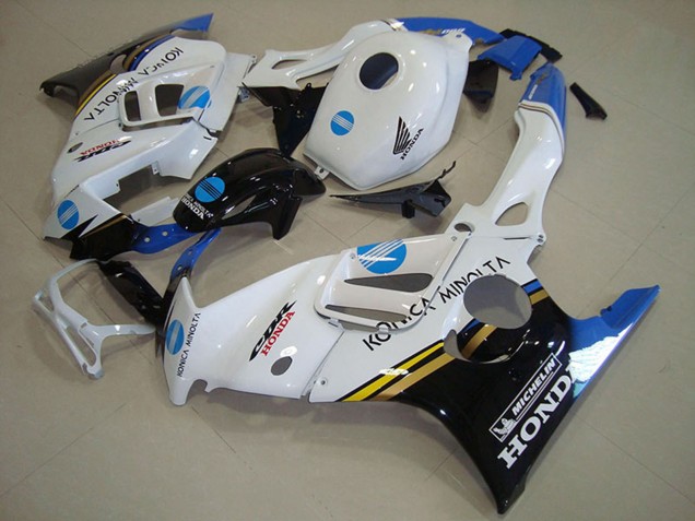 1995-1996 Honda CBR600 F3 Motorcycle Fairings - White Blue Glossy Black Konica Minolta UK