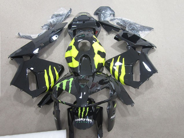 2007-2008 Honda CBR600RR Motorcycle Fairings - Glossy Black Yellow Green Monster UK
