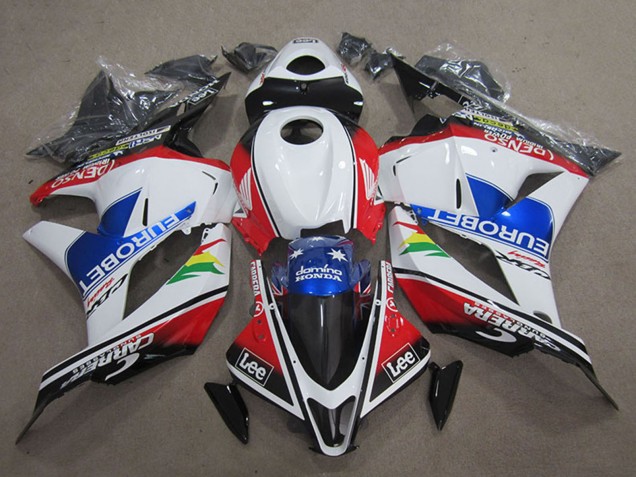 2009-2012 Honda CBR600RR Motorcycle Fairings - White Red Blue EuroBet Lee UK