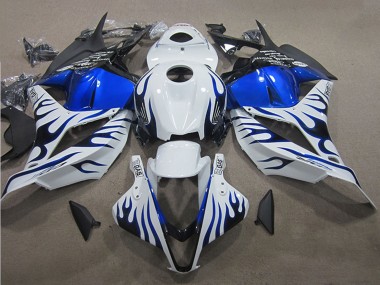 2009-2012 Honda CBR600RR Motorcycle Fairings - White Blue Flame UK