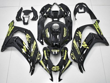 2016-2020 Kawasaki ZX10R Motorcycle Fairings - Glossy Black Yellow Motul Racing Team Motocard UK