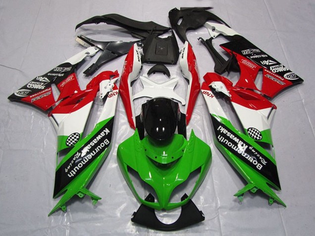 2009-2012 Kawasaki ZX6R Motorcycle Fairings - White Red Green Glossy Black UK