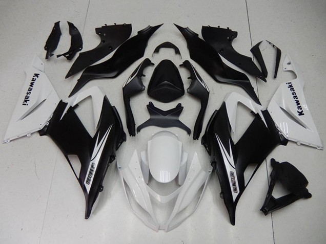 2013-2018 Kawasaki ZX6R Motorcycle Fairings Kits - White Matte Black UK
