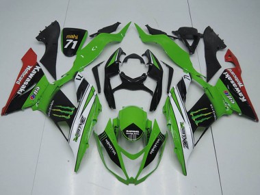 2013-2018 Kawasaki ZX6R Motorcycle Fairings - Green White Black Red Monster UK