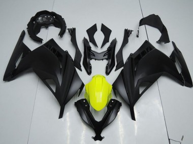 2013-2018 Kawasaki ZX300R Motorcycle Fairings - Matte Black Yellow UK