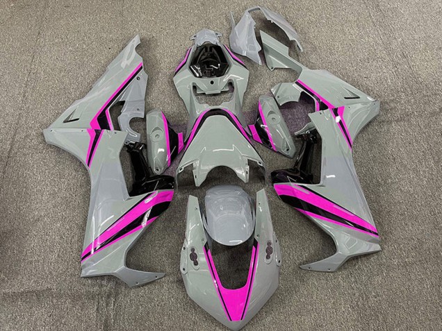 2017-2023 Honda CBR1000RR Motorcycle Fairings - Nardo Grey with Pink Stripe UK