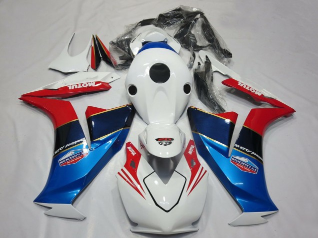 2012-2016 Honda CBR1000RR Motorcycle Fairings - White Red Blue Motul UK