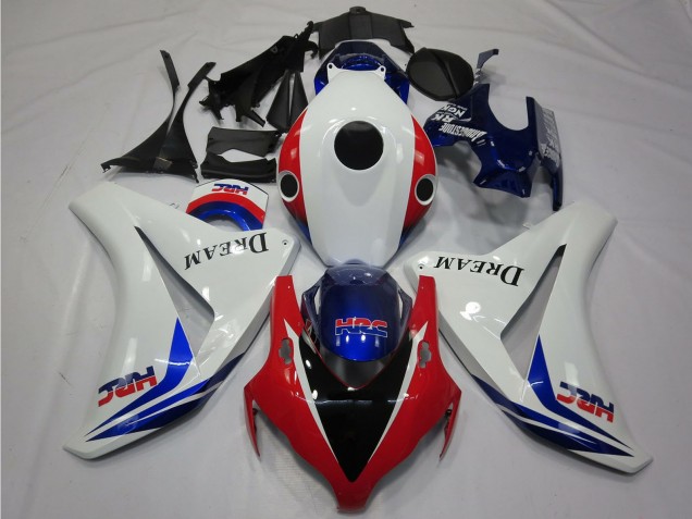 2008-2011 Honda CBR1000RR Motorcycle Fairings - White Red Blue HRC Dream Glossy Black UK