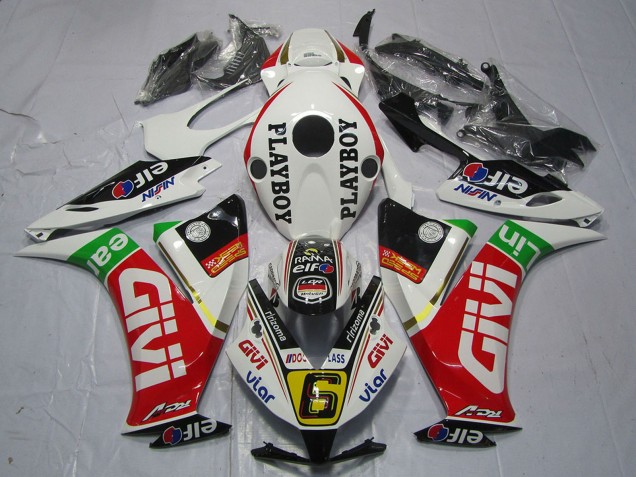 2012-2016 Honda CBR1000RR Motorcycle Fairings - White Red Green Givi PlayBoy UK