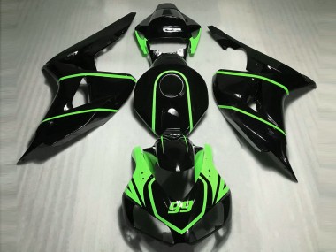 2006-2007 Honda CBR1000RR Motorcycle Fairings - Glossy Black High Viz Green UK