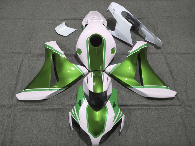 2008-2011 Honda CBR1000RR Motorcycle Fairings - White Glossy Pearl Green UK