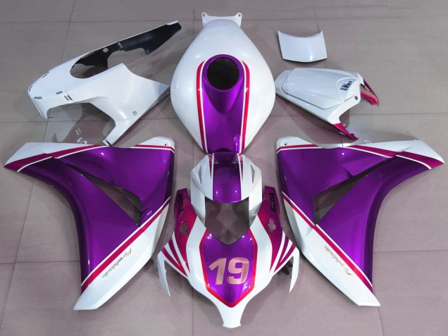2008-2011 Honda CBR1000RR Motorcycle Fairings - White Glossy Purple Pink 19 UK