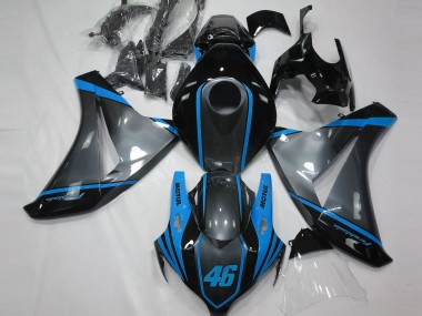 2008-2011 Honda CBR1000RR Motorcycle Fairings - Grey Blue Matte Black Motul 46 UK