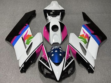 2004-2005 Honda CBR1000RR Motorcycle Fairings - White Pink Blue Glossy Black Star UK