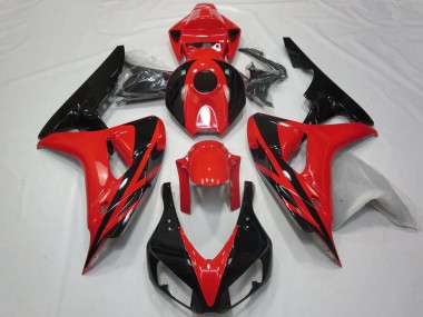 2006-2007 Honda CBR1000RR Motorcycle Fairings - Red Glossy Black OEM Style No Decals UK
