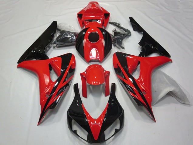 2006-2007 Honda CBR1000RR Motorcycle Fairings - Red Glossy Black OEM Style No Decals UK
