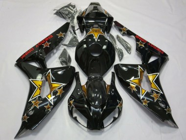 2006-2007 Honda CBR1000RR Motorcycle Fairings - Glossy Black Star Energy Drink UK