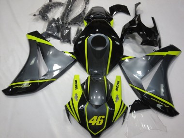 2008-2011 Honda CBR1000RR Motorcycle Fairings - Grey Yellow Glossy Black 46 UK