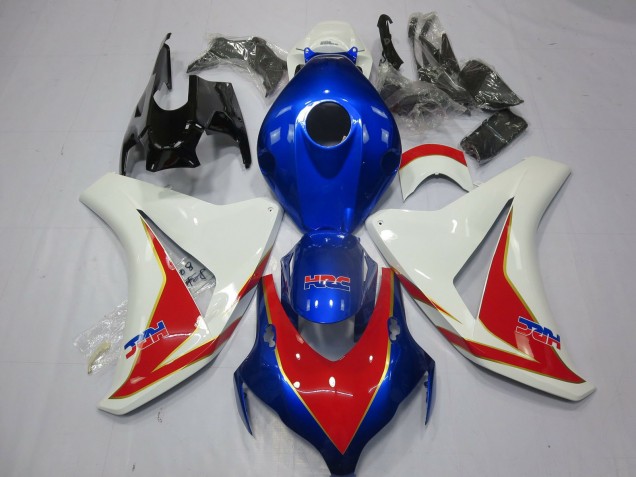 2008-2011 Honda CBR1000RR Motorcycle Fairings - White Blue Red HRC UK
