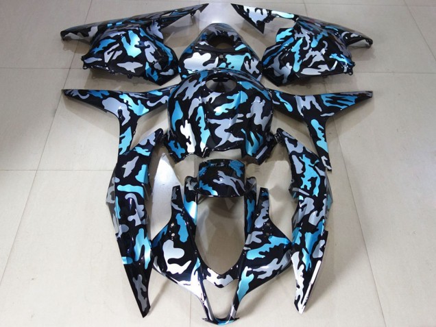 2009-2012 Honda CBR600RR Motorcycle Fairings - White Blue Camouflage UK