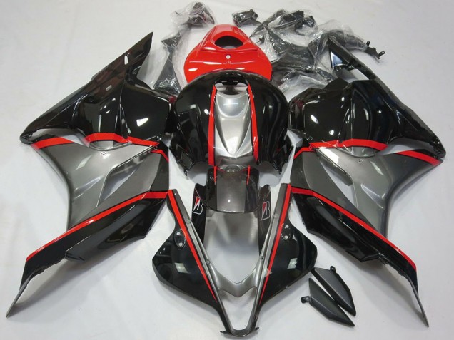 2009-2012 Honda CBR600RR Motorcycle Fairings - Red Grey Glossy Black UK
