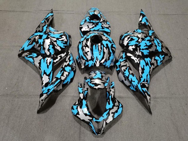 2009-2012 Honda CBR600RR Motorcycle Fairings - Blue Silver Camouflage UK