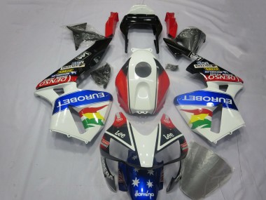 2003-2004 Honda CBR600RR Motorcycle Fairing Kits - White Red Blue Glossy Black EuroBet UK