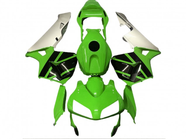 2003-2004 Honda CBR600RR Motorcycle Fairings - Silver Green Glossy Black UK